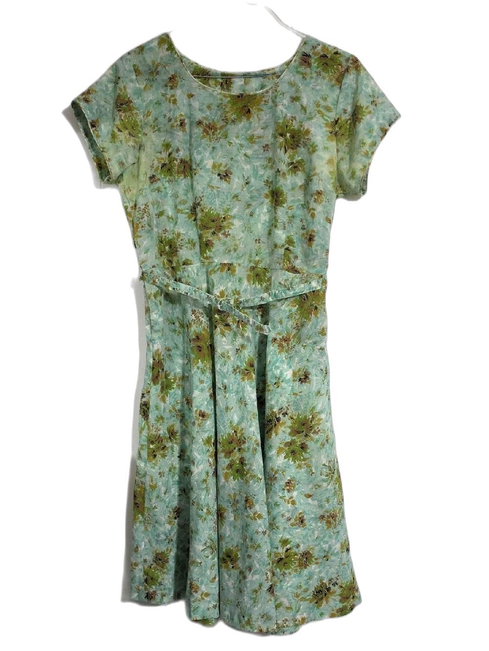 Vintage 60s Floral Dress With Belt